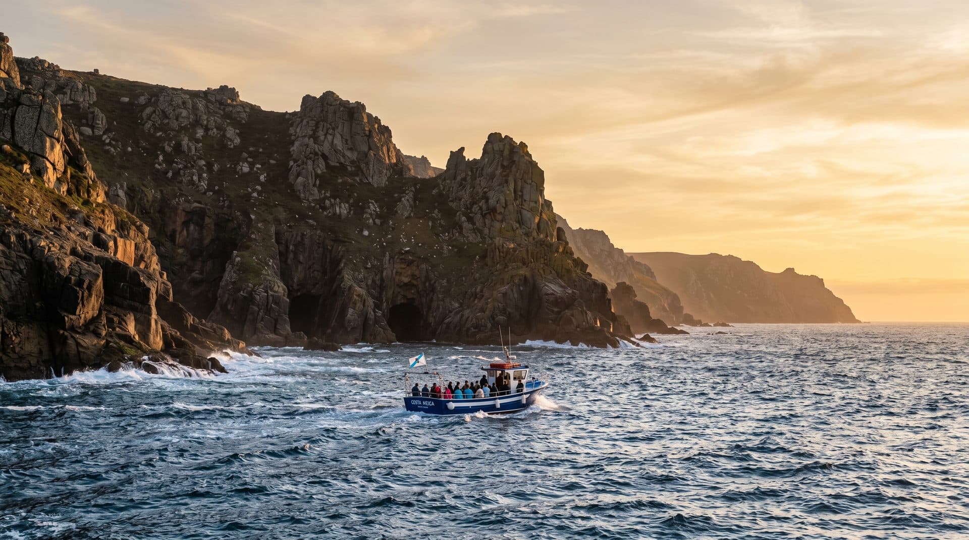 Experiencia en el mar a bordo de una ruta en barco por la Costa da Morte